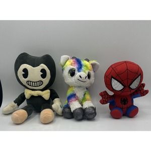 Collectible Bendy, Spider Man, And Lumo Stars Six Inch Plush Nice Condition